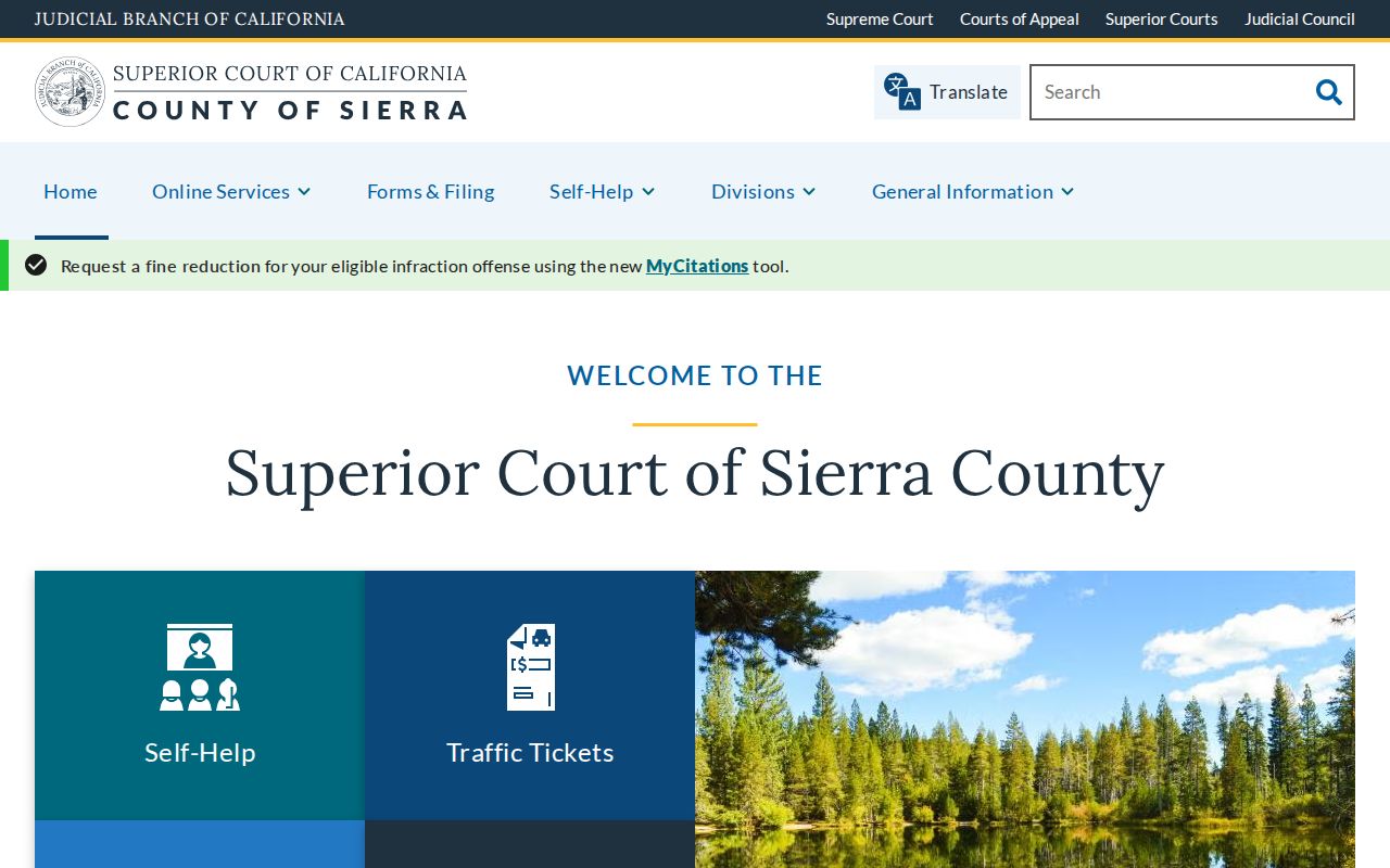 Sierra Superior Court official homepage