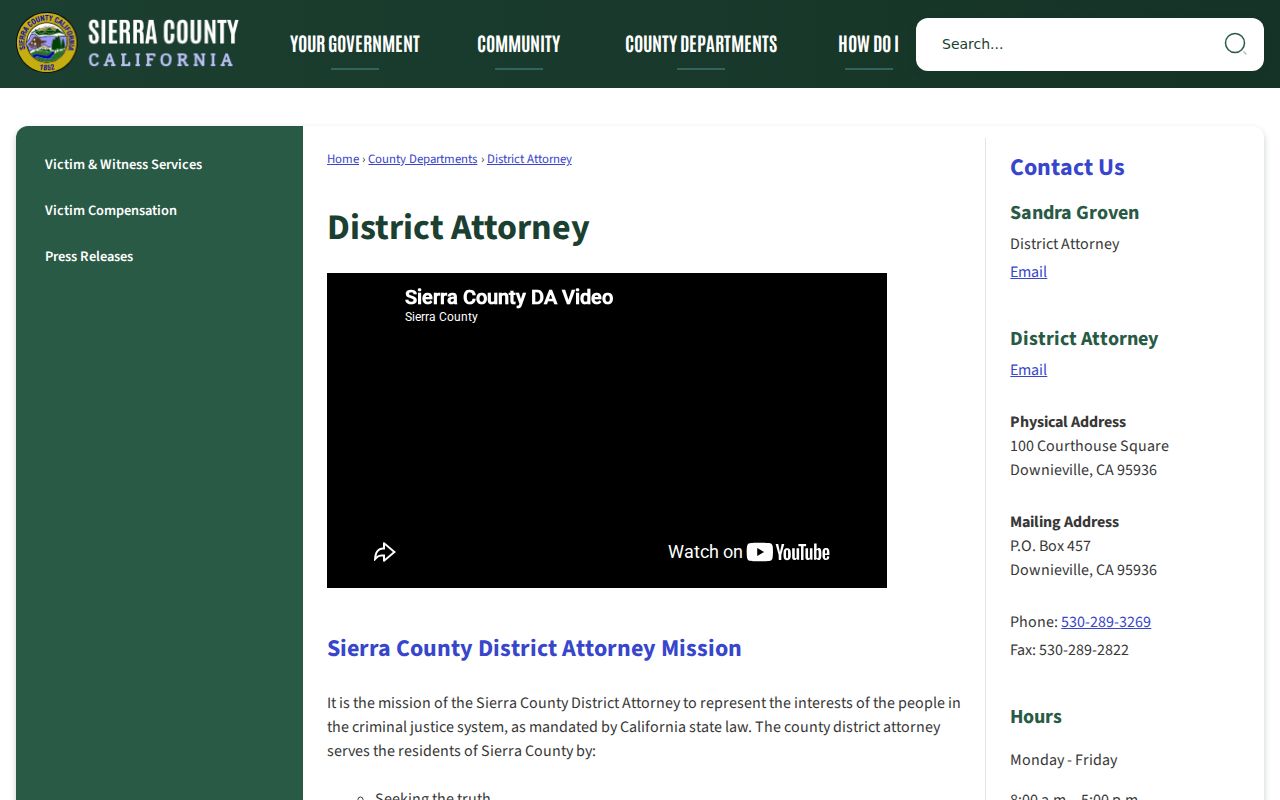 Sierra County District Attorney official page